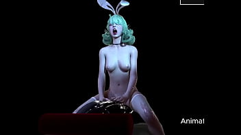 Tatsumaki cosplayer riding cock