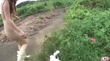 Slutty japanese babe sarina tsubaki sucks a cock outdoors