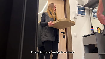 The delivery girl ate my pizza and now she's working it off with her body