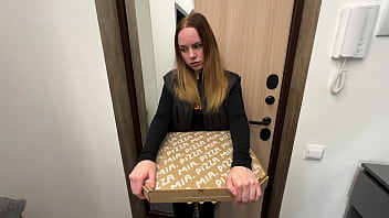 The delivery girl ate my pizza and now she's working it off with her body