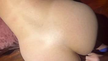 Getting a big cumshot on my ass after making my hubby a cuckold