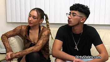 Masturbating patients joined by big tit shrink for a threesome