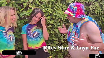 Riley star and laya rae squirt in wild threesome with dean’s big cock