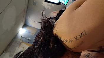 Tatted girl deepthroating