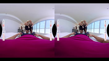 Hot blondes bridgette b and phoenix marie share your cock in virtual reality