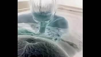 Sucking and fucking this slut in my hot tub