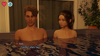 Elmwood university #11 brunette college cheerleader gets fucked hard in the hot tub while her friends watches