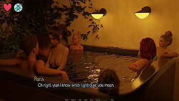 Elmwood university #11 brunette college cheerleader gets fucked hard in the hot tub while her friends watches