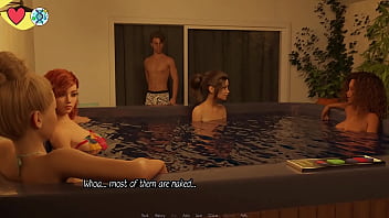 Elmwood university #11 brunette college cheerleader gets fucked hard in the hot tub while her friends watches