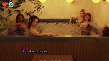 Elmwood university #11 brunette college cheerleader gets fucked hard in the hot tub while her friends watches