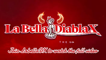 Double view of hot latina mistress using a human toilet