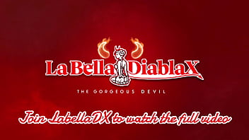 Double view of hot latina mistress using a human toilet