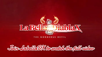 Double view of hot latina mistress using a human toilet