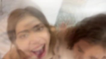 Stepsisters sofia smith and jazmine withe pay deliveryman in creative way