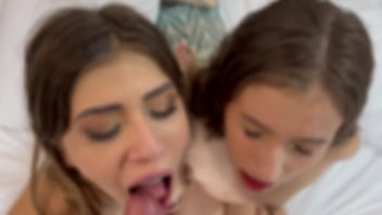 Stepsisters sofia smith and jazmine withe pay deliveryman in creative way