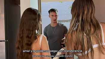 Stepsisters sofia smith and jazmine withe pay deliveryman in creative way Stepsisters sofia smith and jazmine withe pay deliveryman in creative way