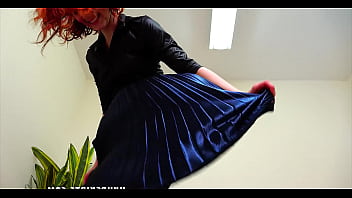 She enjoys the fan makes blowing up her sexy drooled skirt She enjoys the fan makes blowing up her sexy drooled skirt