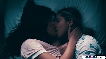 Two mormon girls hear they will get separated from each want to make the last night together the best it can kiss and get they lick each others hairy pussy