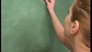 German gets facialized in classroom