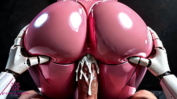 Sex robot gets pounded and filled with cum close up pov ai
