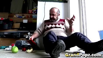 Blondie takes care of an old dick