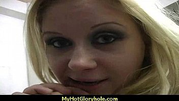 Horny lady enjoys gloryhole cocksucking interracial 24