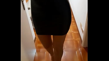 Milf with extreme high heels and pantyhose walking