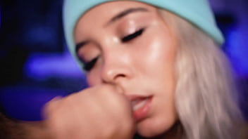 Beautiful colombian blonde uses her naughty mouth to satisfy her boyfriend's cock