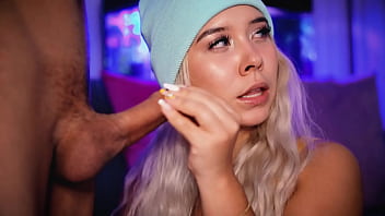 Beautiful colombian blonde uses her naughty mouth to satisfy her boyfriend's cock