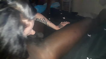 Interracial blowjob