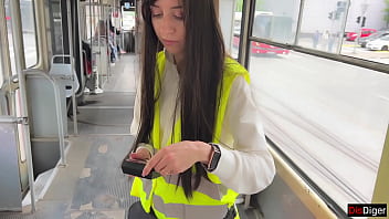 Bus conductor changes her life for the better and fucks a stranger