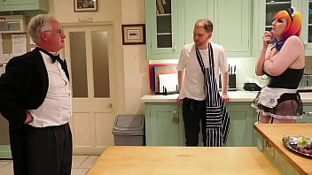 Bad butler fucks the lazy kitchen maid