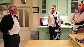 Bad butler fucks the lazy kitchen maid