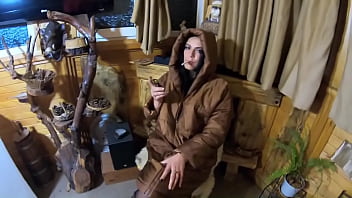 Preview milfycalla smoking and a lot of cum on my new light brown long jacket 181 i really like to suck cock while wea