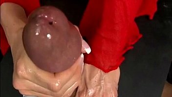 Blonde fucks guy through gloryhole device