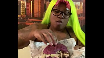 Purple bun lime green hair and my bikini halloween is coming