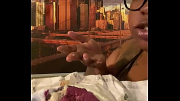 Purple bun lime green hair and my bikini halloween is coming