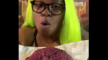 Purple bun lime green hair and my bikini halloween is coming