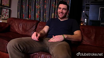 Tall Brunette Amateur Straight Guy Tommy Masturbating His Big Dick Hard thumbnail