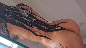 Fit girl taking a slap on the bath Fit girl taking a slap on the bath
