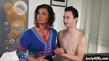 Angry mature woman demands sex with the young stud nikki nutz and takes his young cock deep inisde her mature pussy