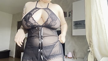 Natural tits and sexy dress