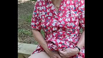 Outdoor orgasm in public