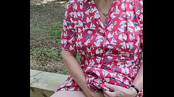 Outdoor orgasm in public