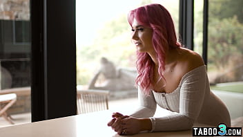 Busty pink haired cougar stepmom seducing her step son Busty pink haired cougar stepmom seducing her step son