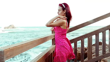 Ariel ortiz walks through a cove gets very horny and begins to masturbate publicly in the street