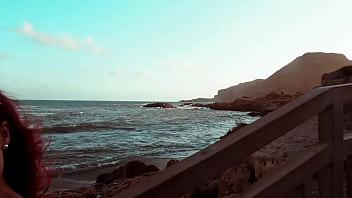 Ariel ortiz walks through a cove gets very horny and begins to masturbate publicly in the street