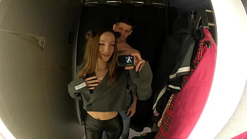 Risky fuck in the dressing room cumshot in mouth