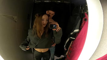 Risky fuck in the dressing room cumshot in mouth