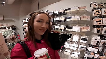 Risky fuck in the dressing room cumshot in mouth